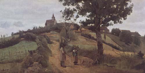 Jean Baptiste Camille  Corot Saint-Andre en Morvan (mk11) Norge oil painting art